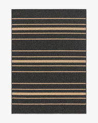 Arden Stripe Black & Natural Performance Weave Rug