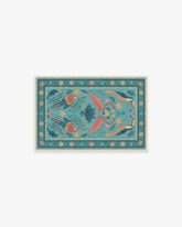 Birds Of A Feather Aqua Rug by Iris Apfel