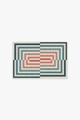 Op Art Teal Rug by Jonathan Adler