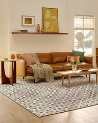 Orana Red & Light Blue Rug