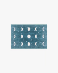 To The Moon And Back Soft Teal Rug by Humberto Leon