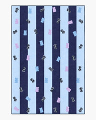 Todd Stripe Gummy Blue & Navy Rug by Humberto Leon