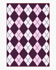 143 Argyle Burgundy & Pink Rug by Humberto Leon