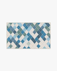 Diamond Mosaic Blue Rug