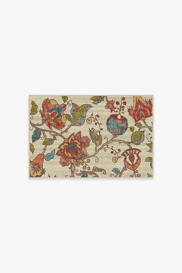 Frida Floral Natural Rug