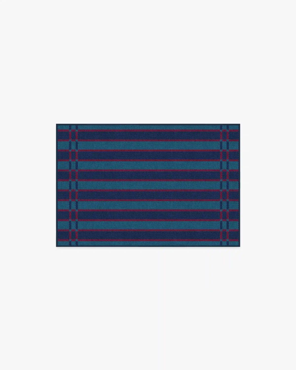 Helen Varsity Stripe Teal & Navy Rug by Humberto Leon