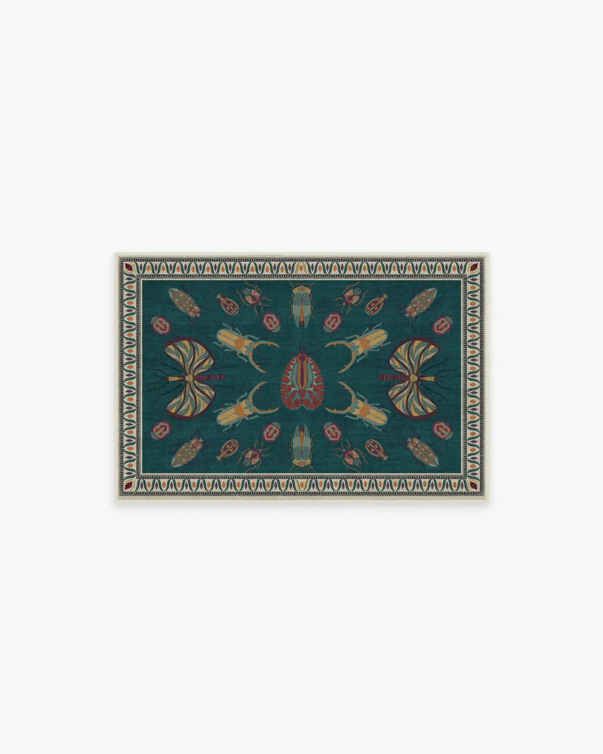 Flutterby Teal Rug by Iris Apfel