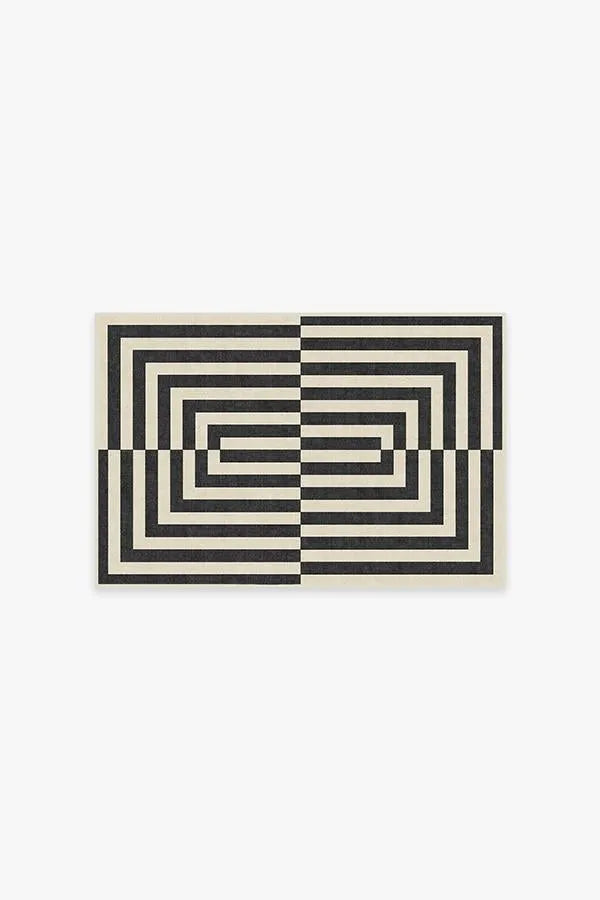 Op Art Charcoal Rug by Jonathan Adler