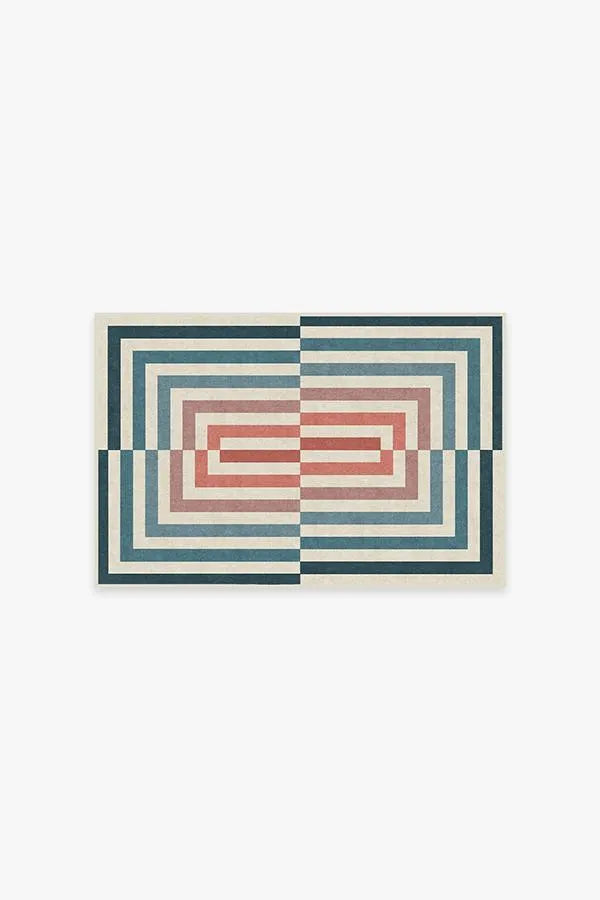 Op Art Teal Rug by Jonathan Adler