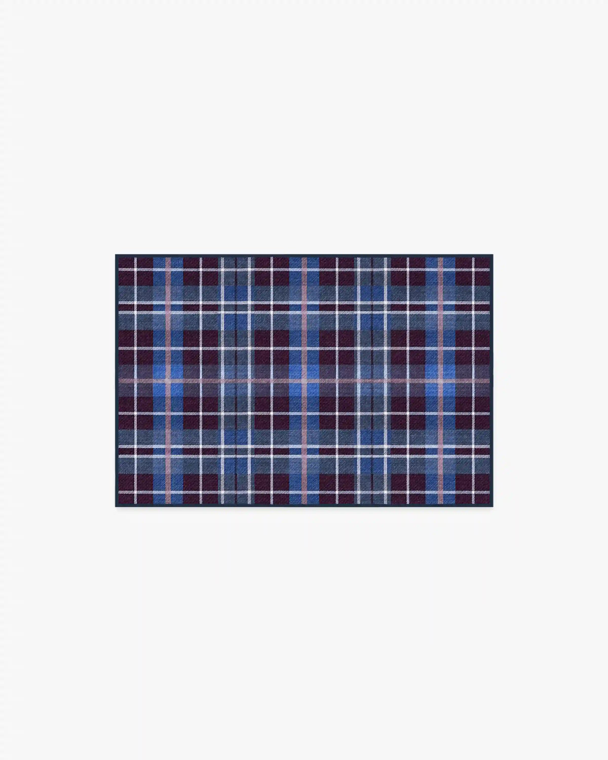 Josa Plaid Burgundy & Blue Rug by Humberto Leon