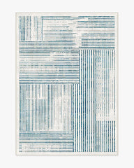 Linear Oasis Ivory & Blue Rug