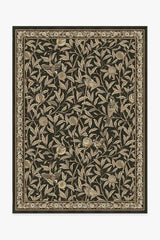 Bird & Pomegranate Soft Black Rug by Morris & Co.