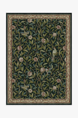 Bird & Pomegranate Teal Green Rug by Morris & Co.
