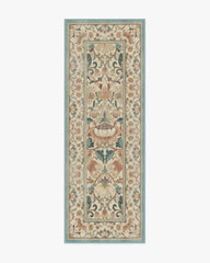Lodden Soft Rose & Teal Rug by Morris & Co.