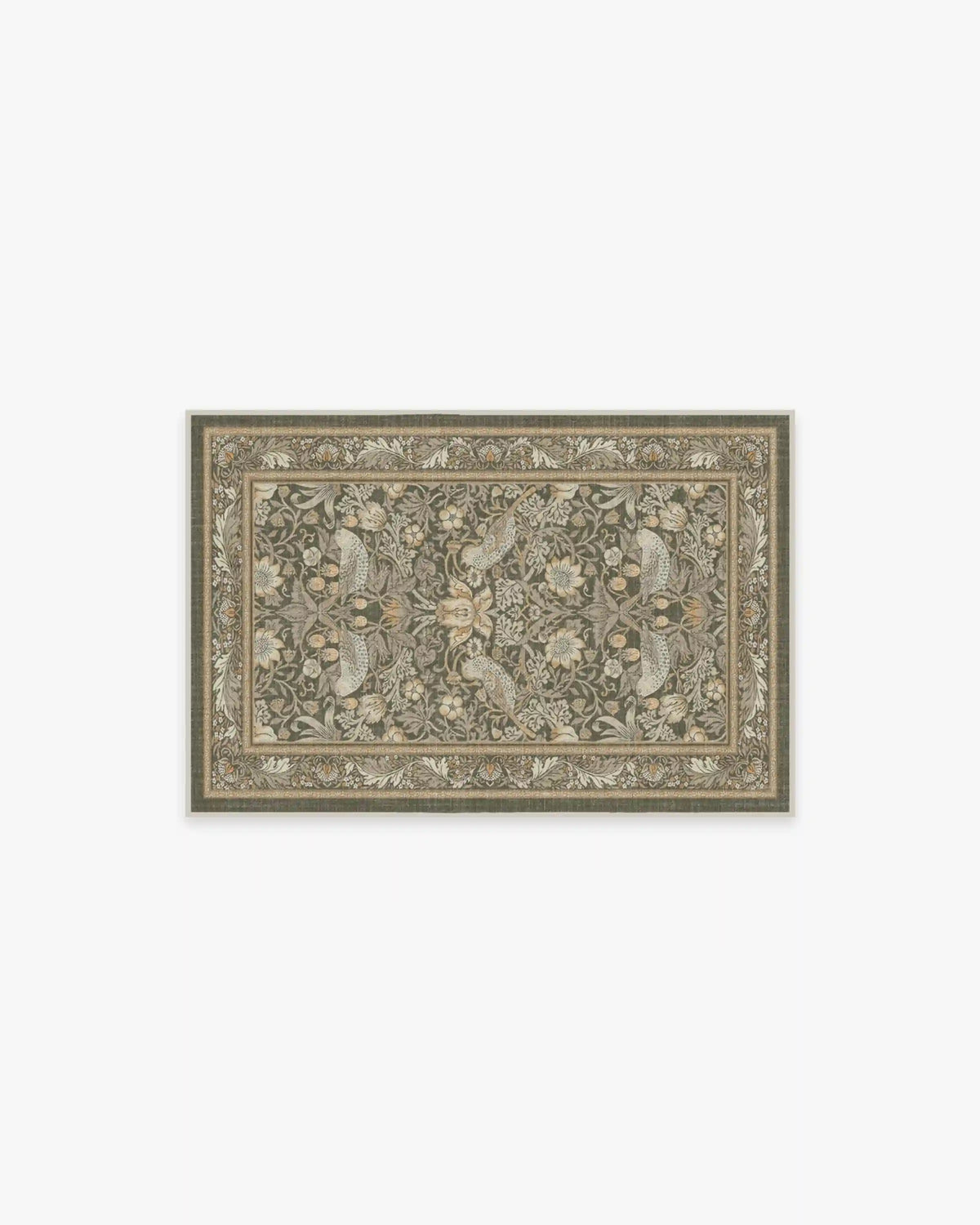 Strawberry Thief Stone Gold Rug by Morris & Co.