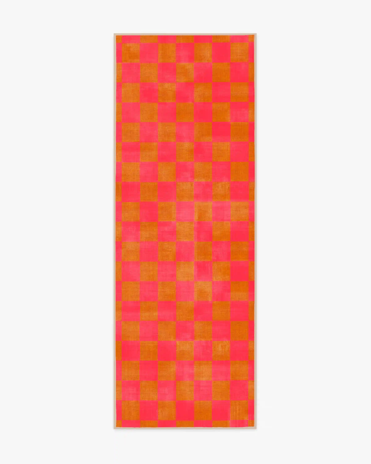 Nonna's Checkerboard Coral & Butterscotch Rug by Dan Pelosi