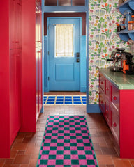 Nonna's Checkerboard Green & Lavender Rug by Dan Pelosi