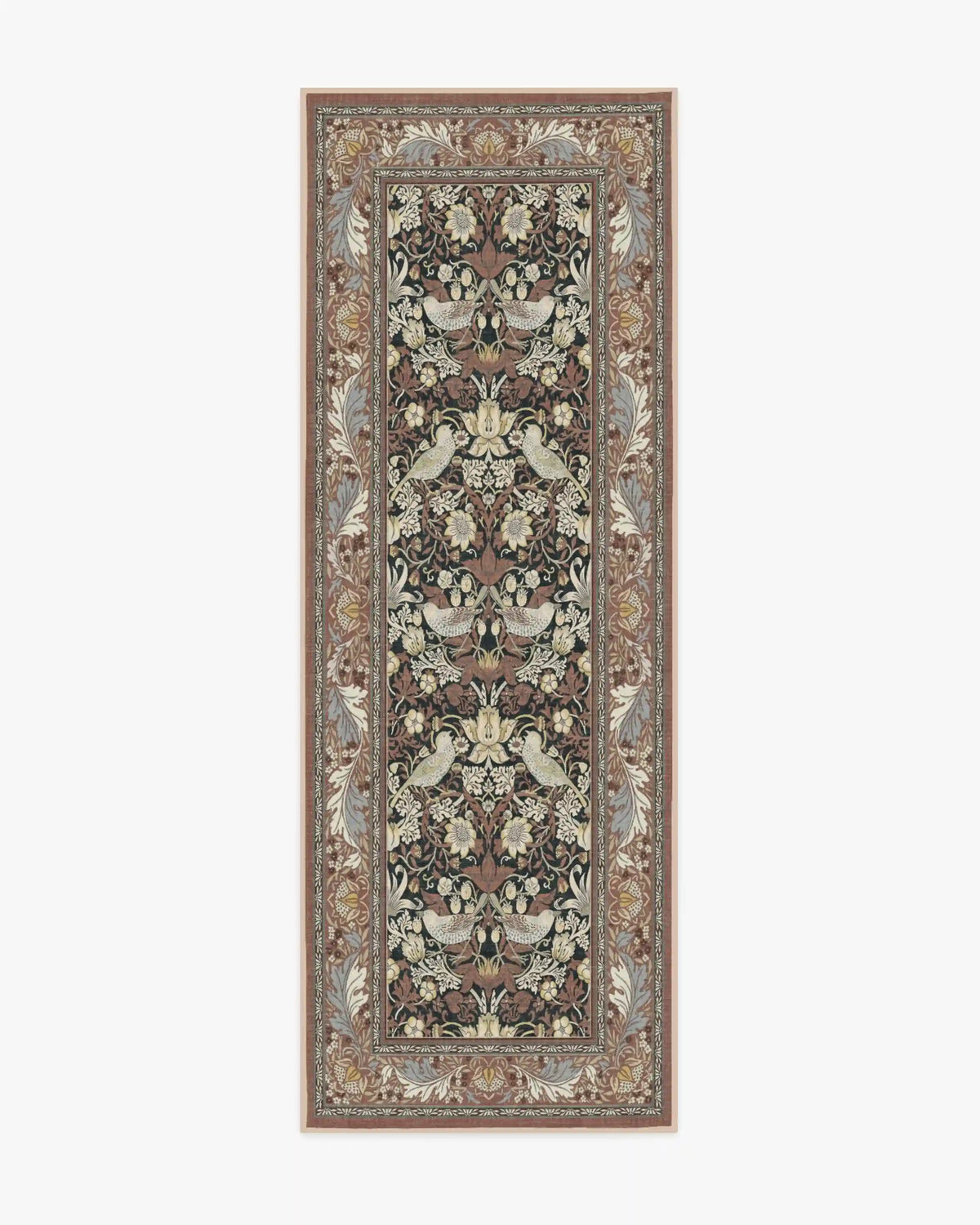 Strawberry Thief Black & Amber Rug by Morris & Co.