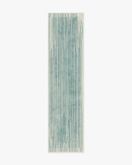 Striated Border Blue Rug