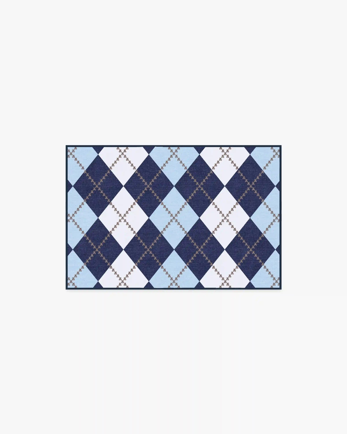 Teddy Bear Argyle Navy & Blue Rug by Humberto Leon