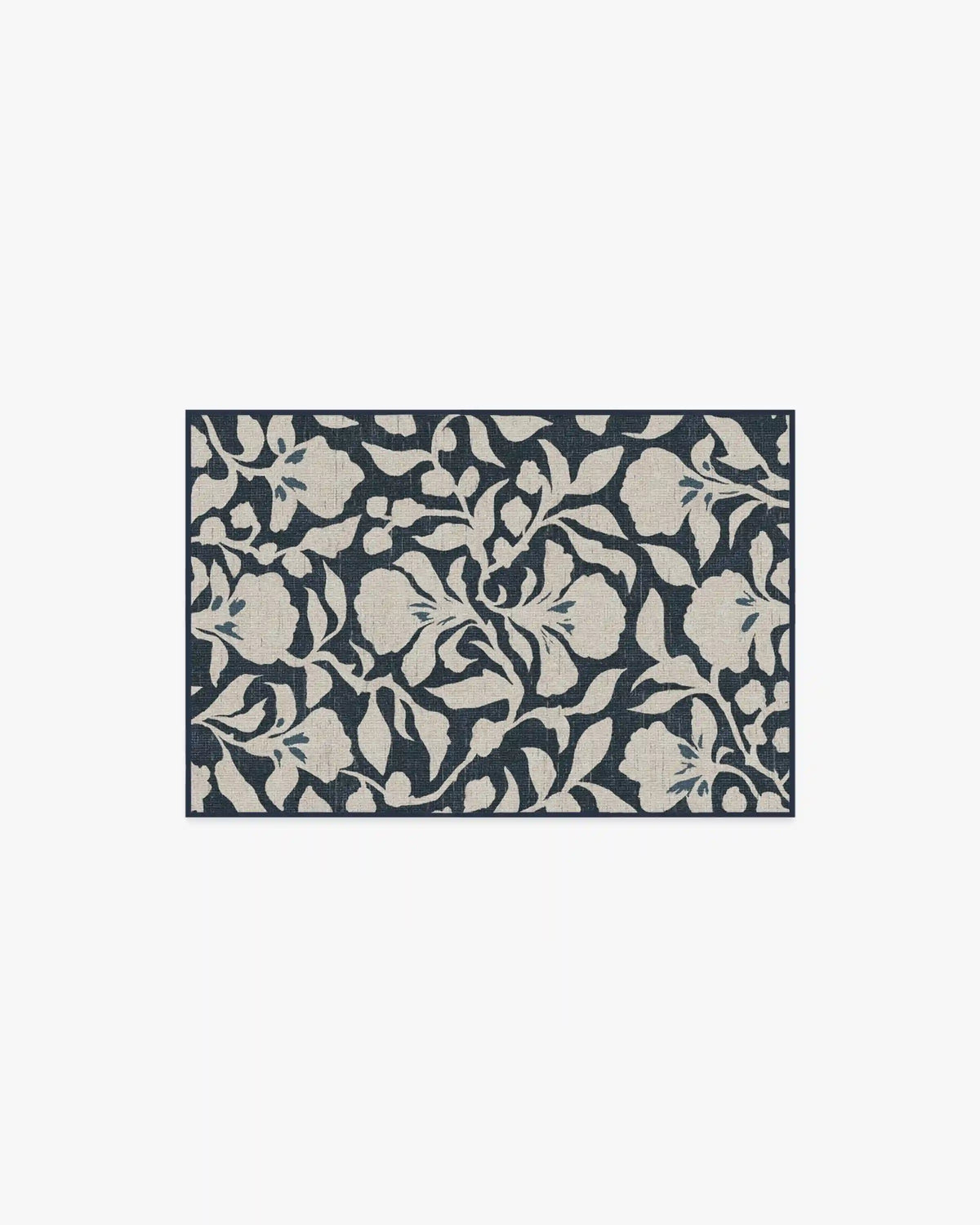 Flora Ink Blue & Ivory Rug by The Hiltons