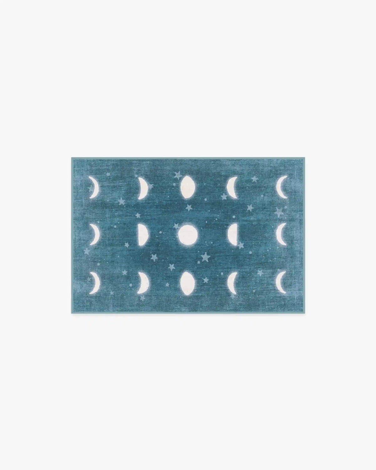 To The Moon And Back Soft Teal Rug by Humberto Leon