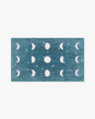 To The Moon And Back Soft Teal Rug by Humberto Leon