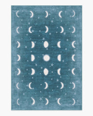 To The Moon And Back Soft Teal Rug by Humberto Leon