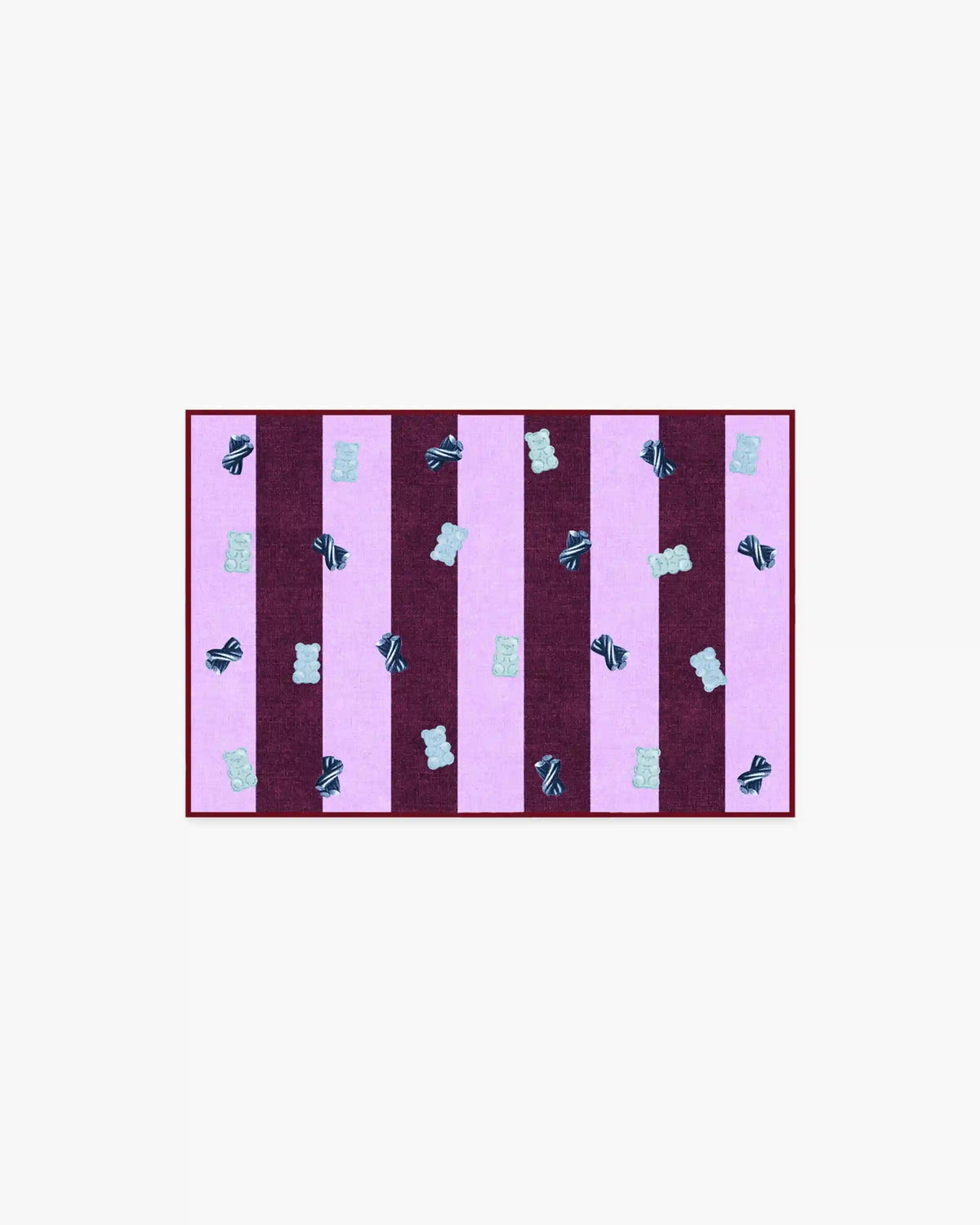 Todd Stripe Gummy Pink & Burgundy Rug by Humberto Leon