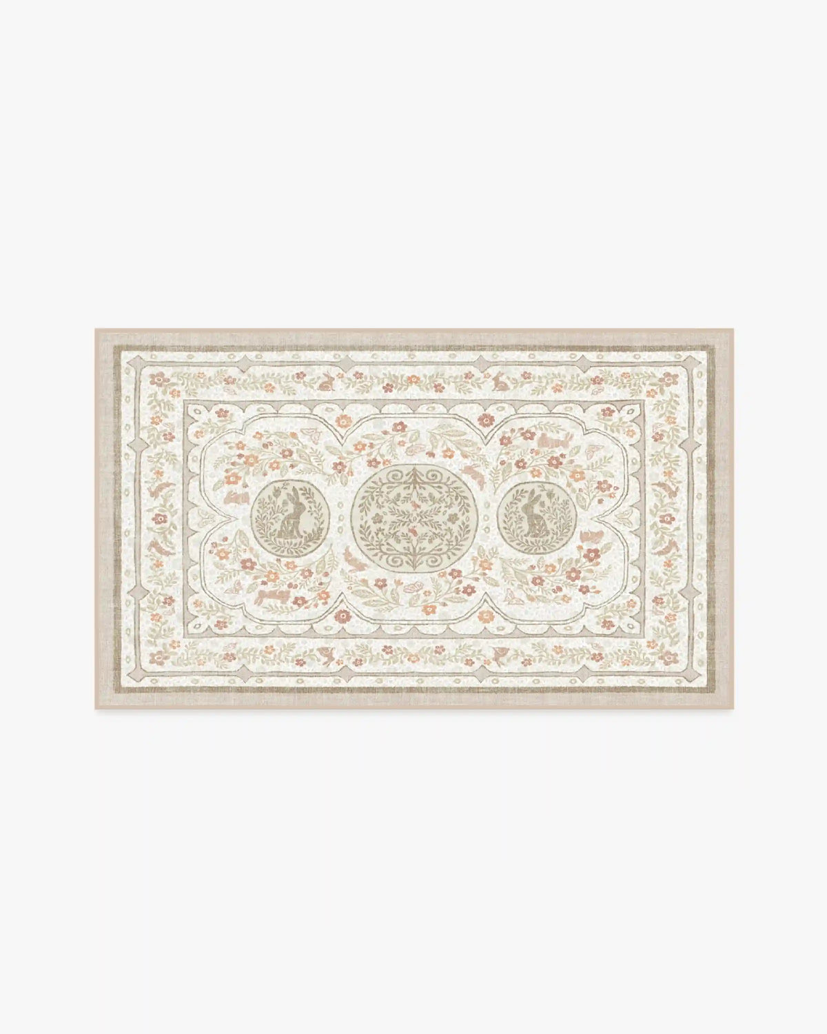 Twin Bunny Border Natural Rug